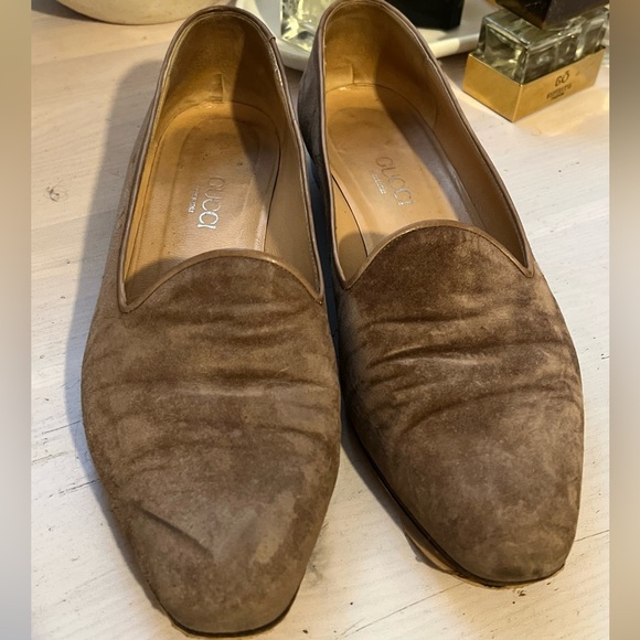 Gucci Tan Loafers in Suede Leather US 8 / IT 38.5 - Picture 1 of 13